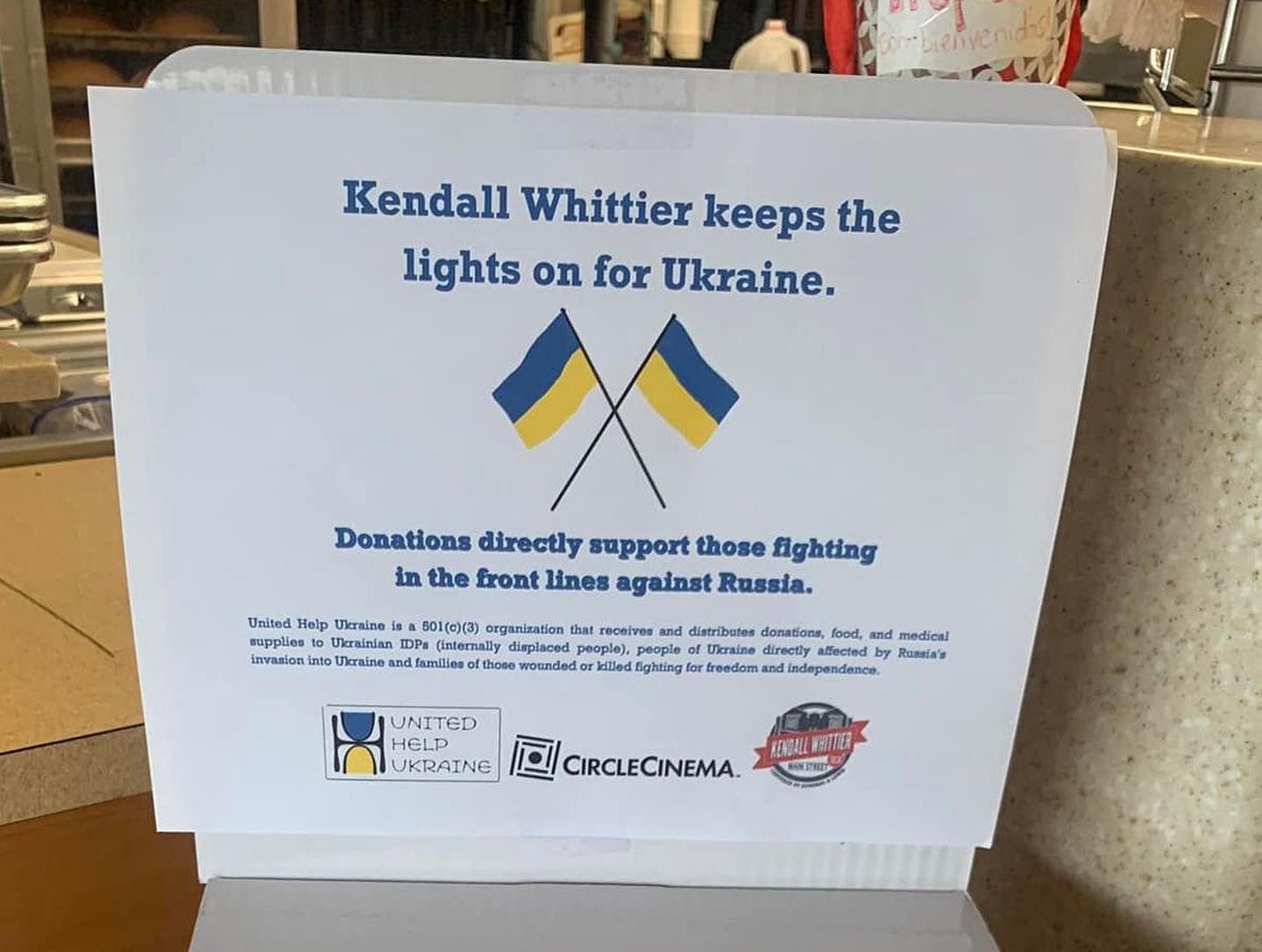 Kendall Whittier donates to Ukraine relief